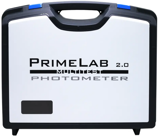 Portable carrying case for a PrimeLab 2.0 Multitest Photometer device.